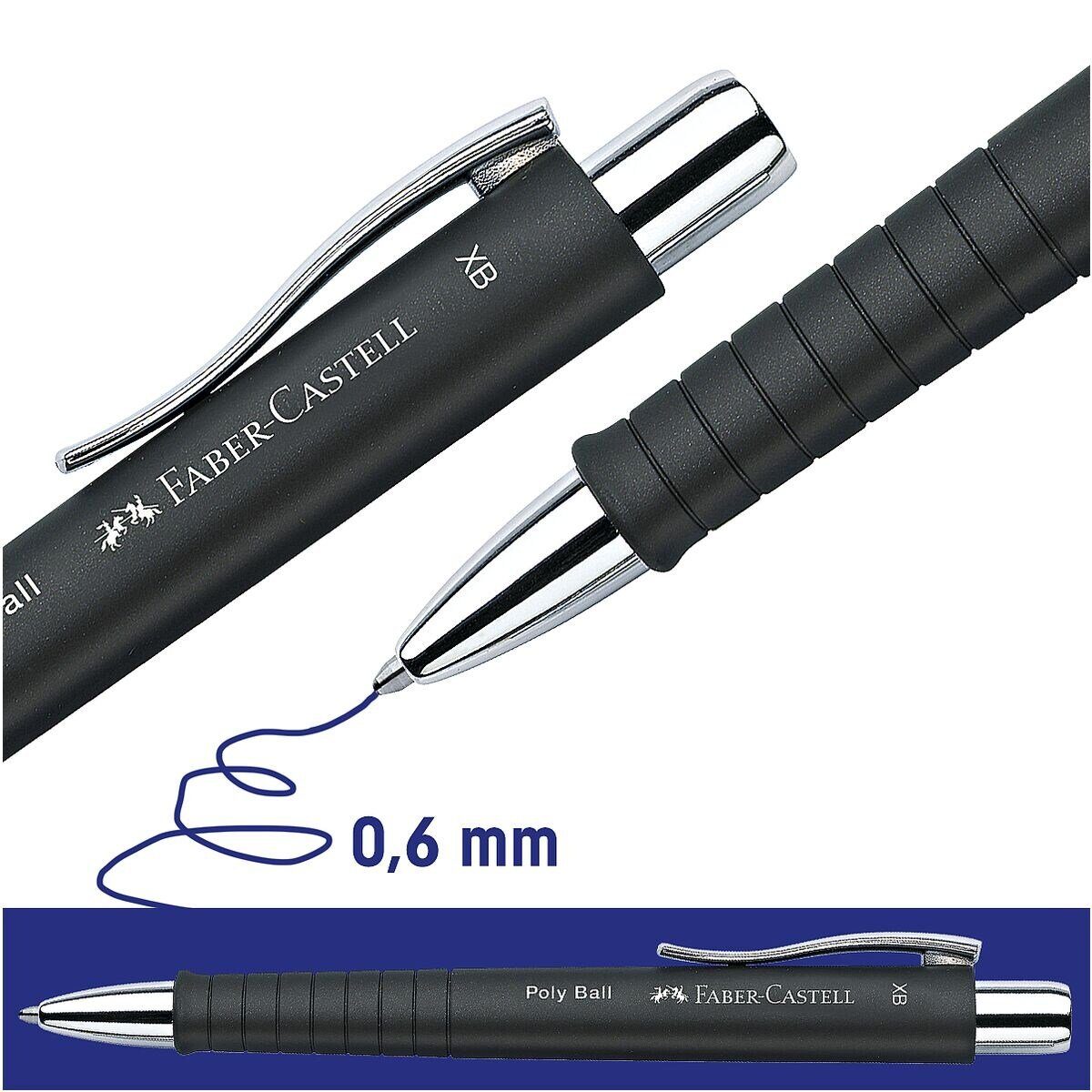 Faber-Castell Kugelschreiber Poly Ball Colours XB, Strichstärke: 0,6 mm, dokumentenecht