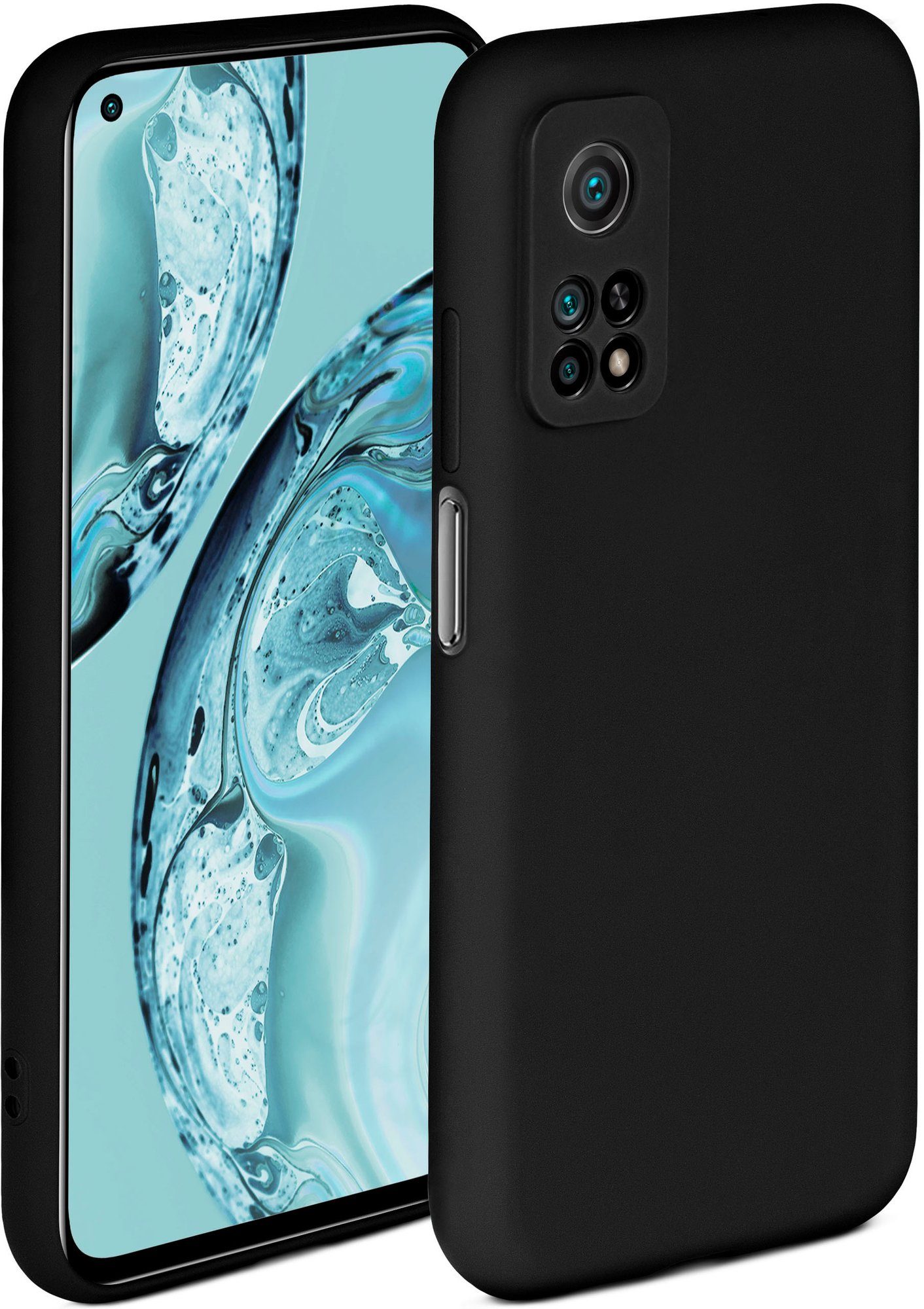 ONEFLOW Handyhülle Soft Case, Hülle aus Silikon, Schutzhülle Bumper, Backcover abdeckung, Silicon Handytasche, Silikonhülle, Schutz Cover, weiche Handyhülle - matt Schwarz