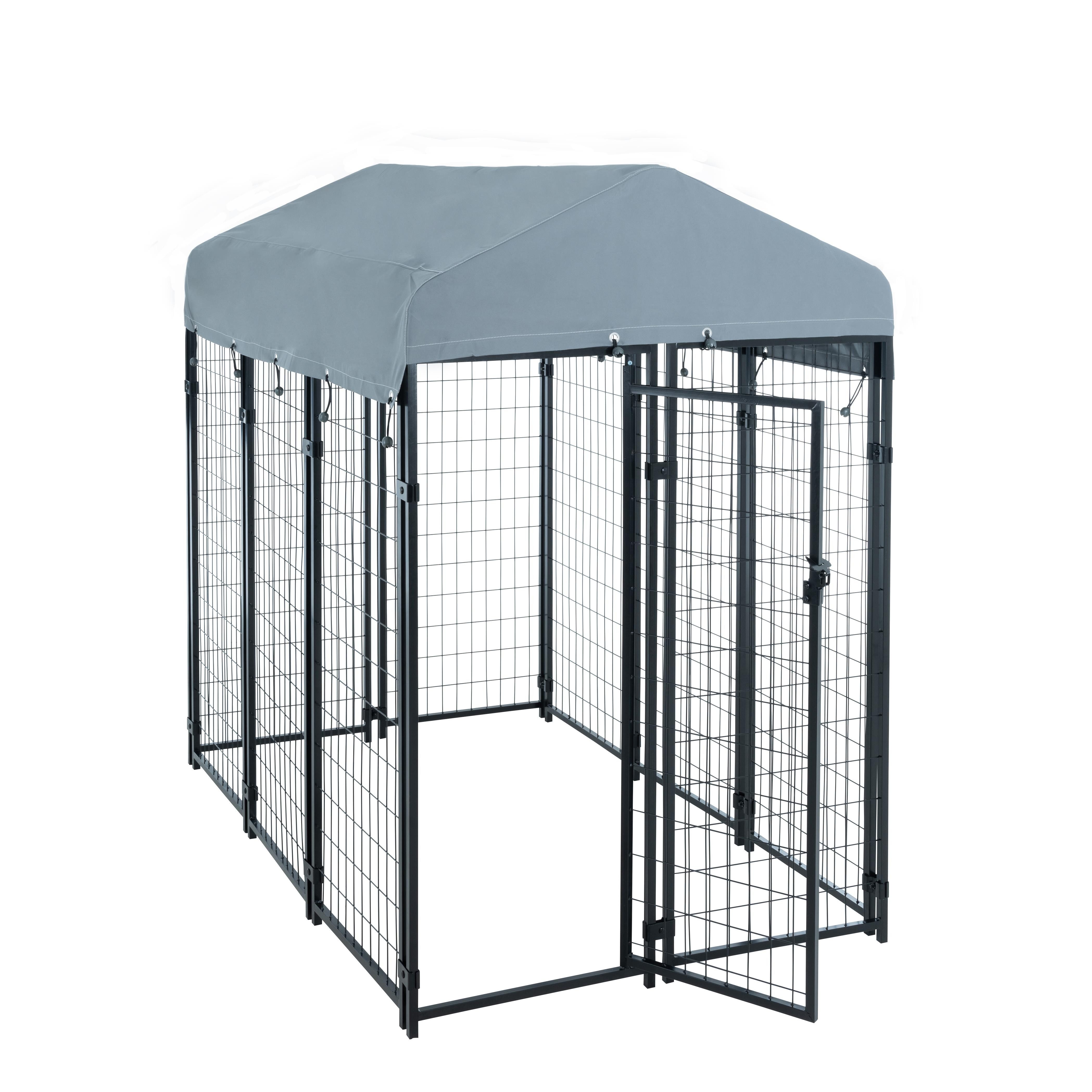 ESTEXO Freigehege Hundezwinger Hundekäfig Hundehaus 185x117x185cm Schweissgitter Eleme