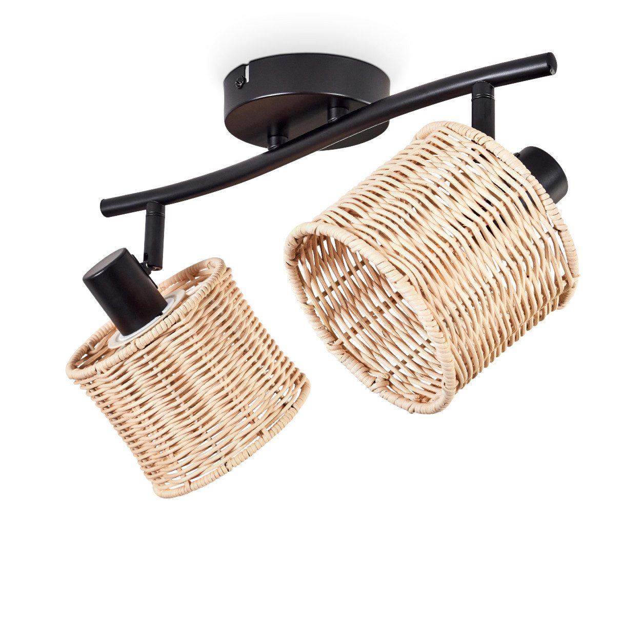 hofstein Deckenleuchte moderne Deckenlampe aus Metall/Rattan günstig online kaufen