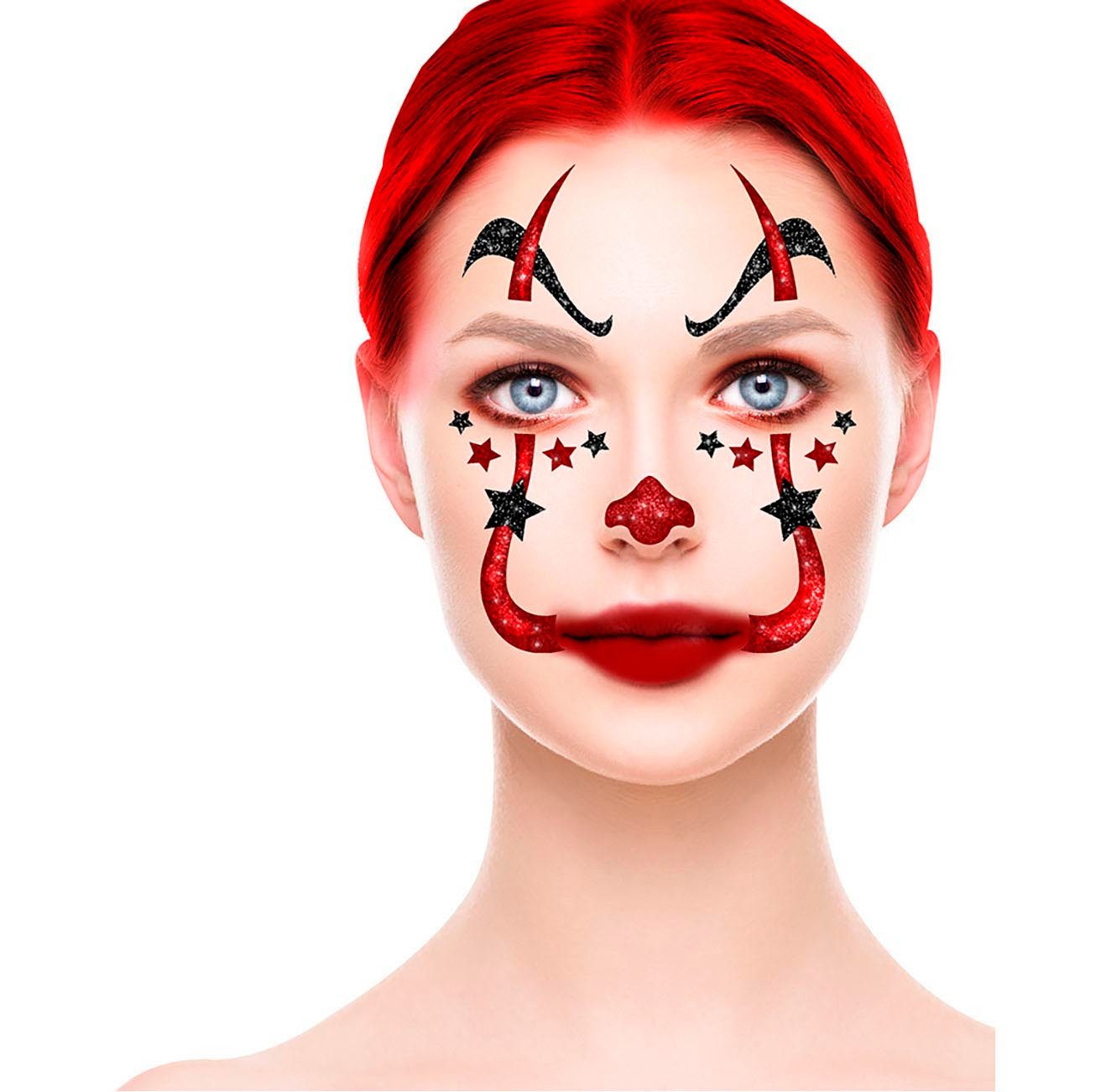 Fiestas Guirca Kostüm, Clown Party Face Sticker Halloween Make Up Dekoration Aufkleber Gesich