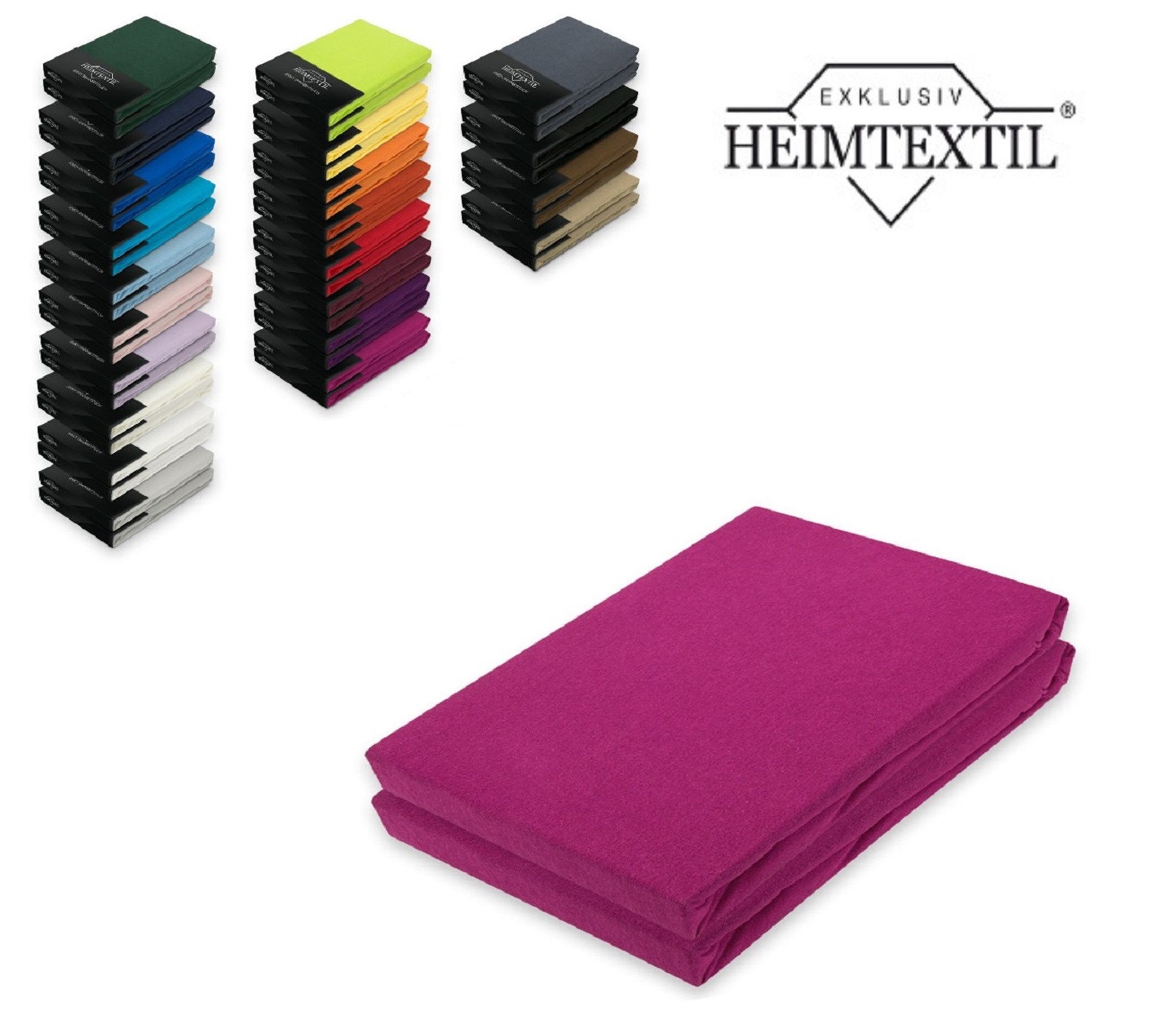 EXKLUSIV HEIMTEXTIL Spannbettlaken Doppelpack Marke Jersey Spannbettlaken, Jersey, Gummizug: rundum, (2 Stück), mit Rundumgummizug