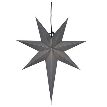 STAR TRADING LED Stern Papierstern Leuchtstern Faltstern 7-zackig hängend 55cm mit Kabel grau
