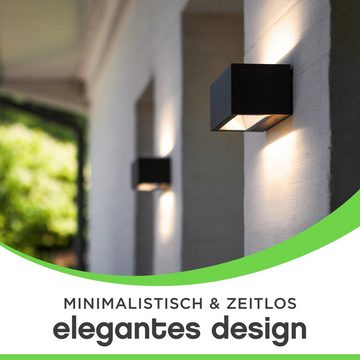 click-licht LED Außen-Wandleuchte LED Außenwandleuchte Gemini in Anthrazit Up- And Downlight 3000K 65x89, keine Angabe, Leuchtmittel enthalten: Ja, fest verbaut, LED, warmweiss, Aussenlampe, Aussenwandleuchte, Outdoor-Leuchte