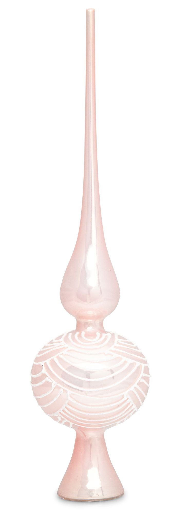 SIKORA Christbaumspitze SP6 Glitzer mit Highlights 2 Christbaumspitze Glas aus Verzierung Größen Rosa
