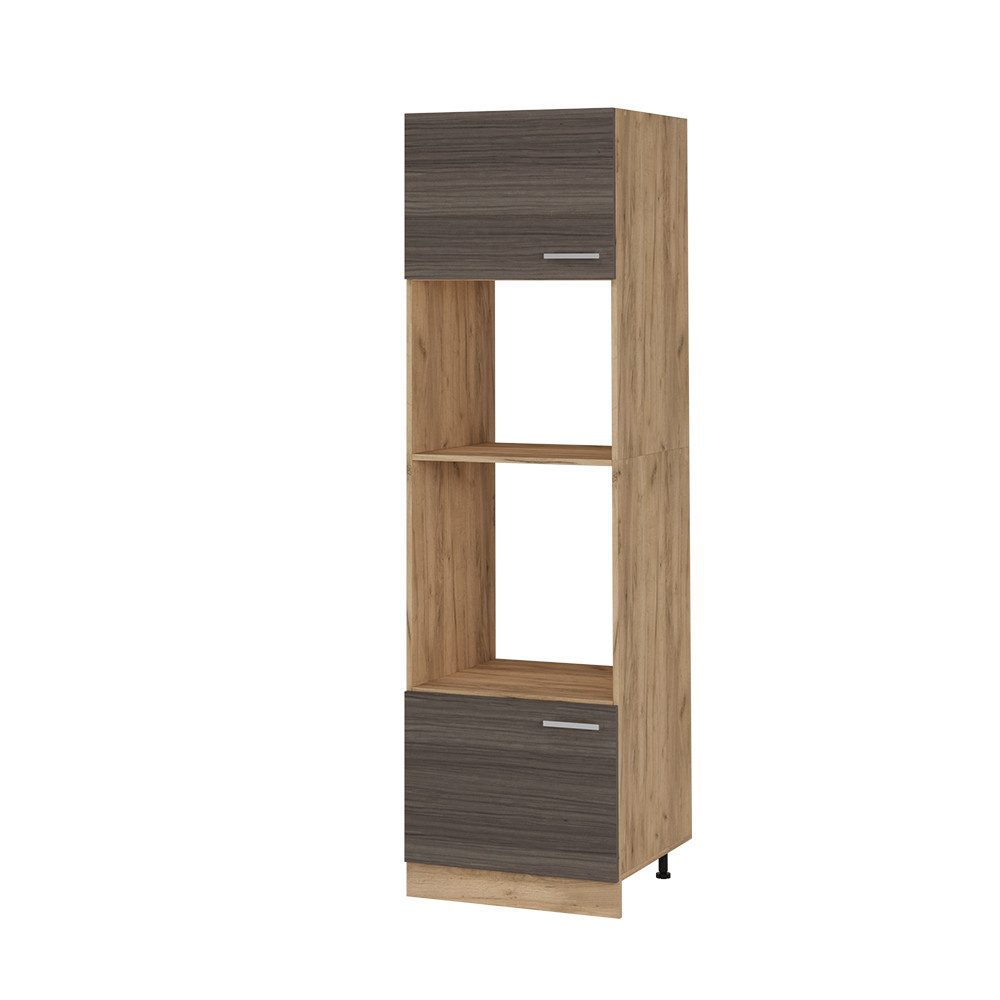 Vicco Mikrowellenumbauschrank R-Line, Edelgrau/Goldkraft Eiche, 60 günstig online kaufen