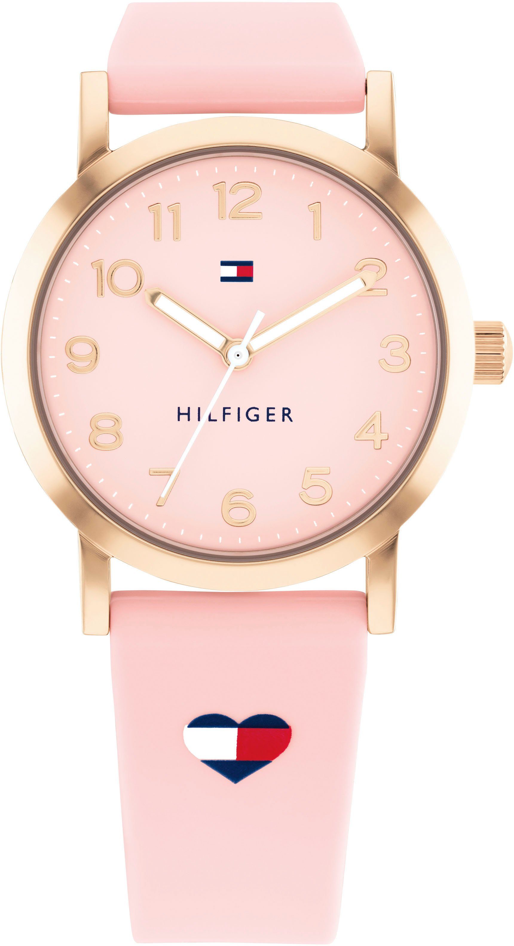 Tommy Hilfiger Quarzuhr GIRLS 1720038, Armbanduhr, Kinderuhr, Mädchen, analog, Silikonarmband, Geschenkidee