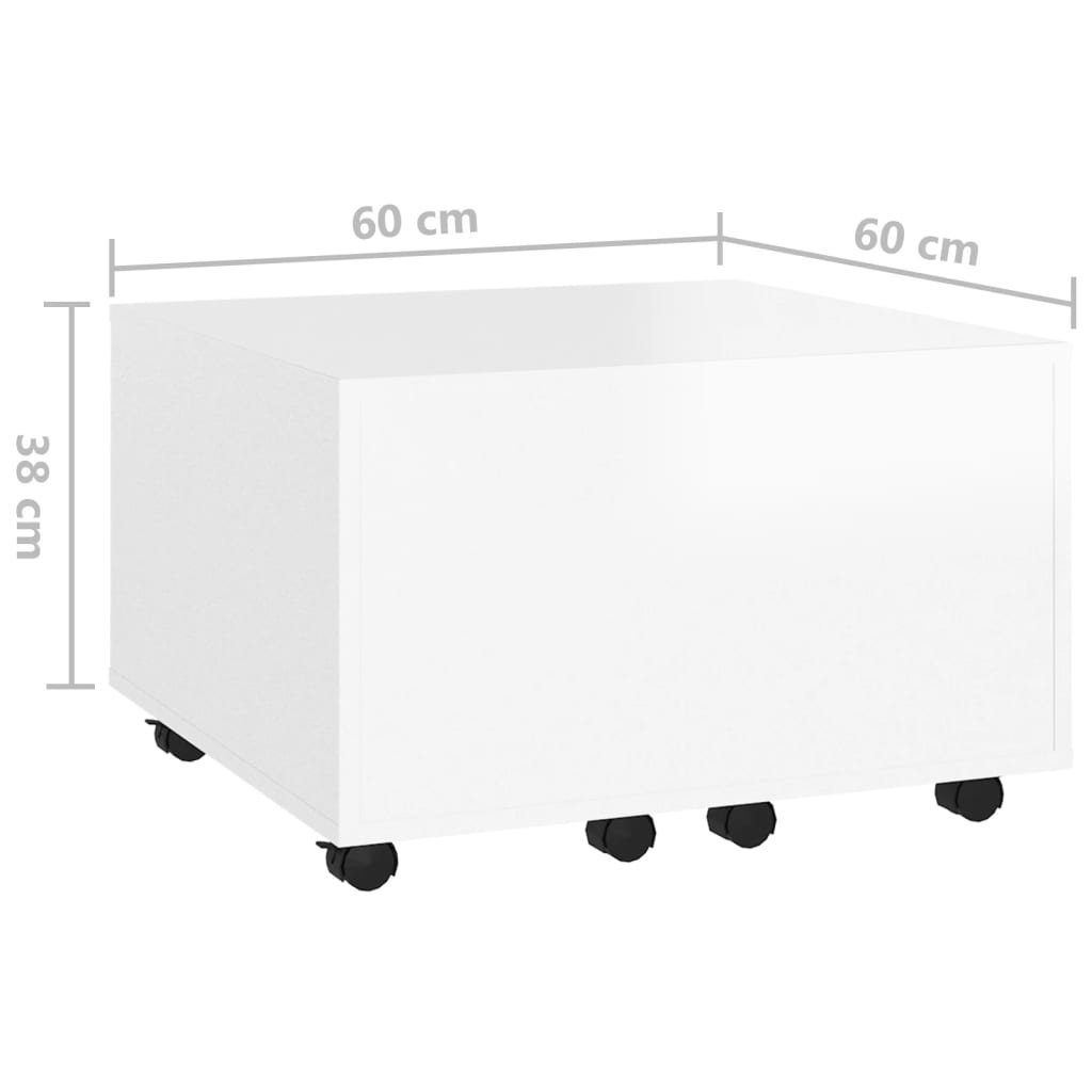 Couchtisch furnicato Spanplatte cm 60x60x38 Hochglanz-Weiß