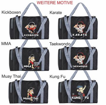 BAY-Sports Sporttasche Sporttasche für Kinder MMA Mixed Martial Arts schwarz/grau 50 cm