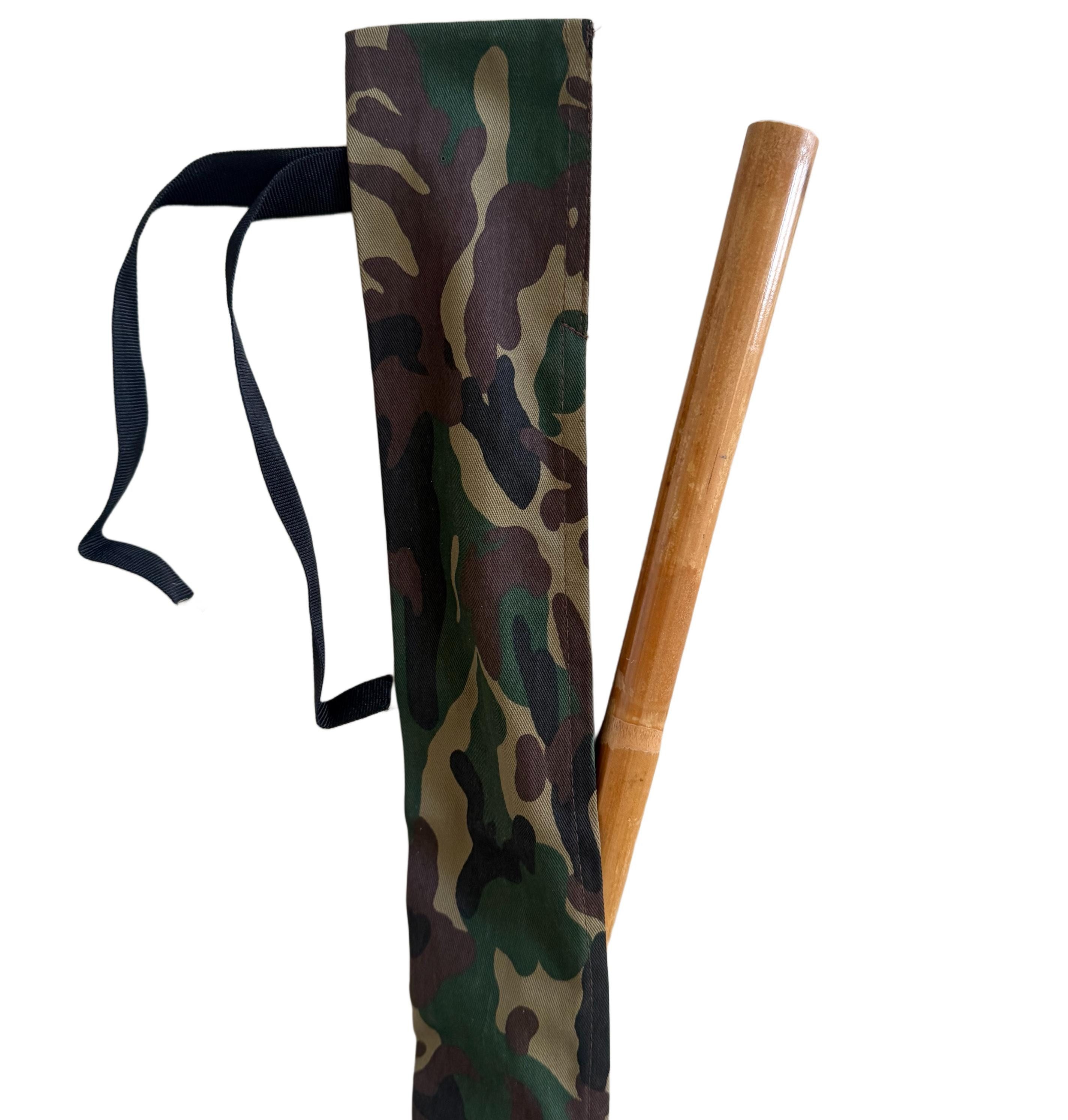 BAY-Sports Sporttasche Bo Stab Camouflage Tragetasche Langstock 200cm Baumwolle mit Schnürung, Passend für mehrere Stöcke