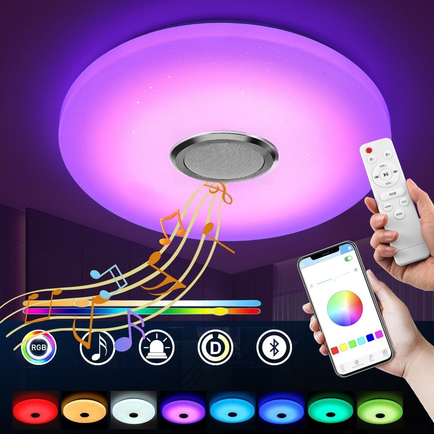 WILGOON Deckenleuchte 60W LED Deckenlampe RGB günstig online kaufen