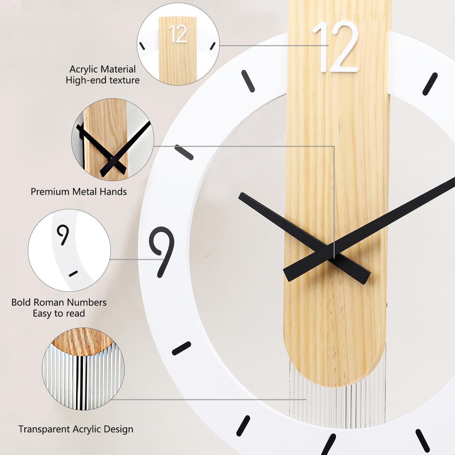 RWEUOQ Wanduhr Einfache Wanduhr, Leise Pendeluhr, günstig online kaufen