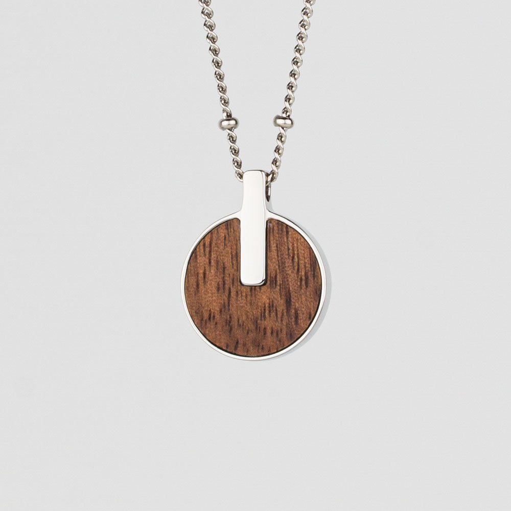Kette mit Anhänger Opacity Halskette mit rundem Holz Anhänger - Holzkern Modell: Jewelry