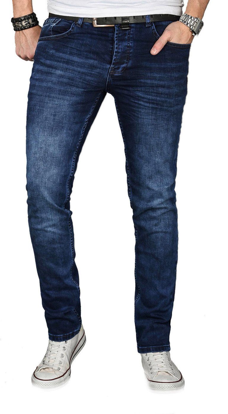 Alessandro Salvarini Straight-Jeans ASGenova Stretch mit Elasthan dunkelblau | Straight-Fit Jeans