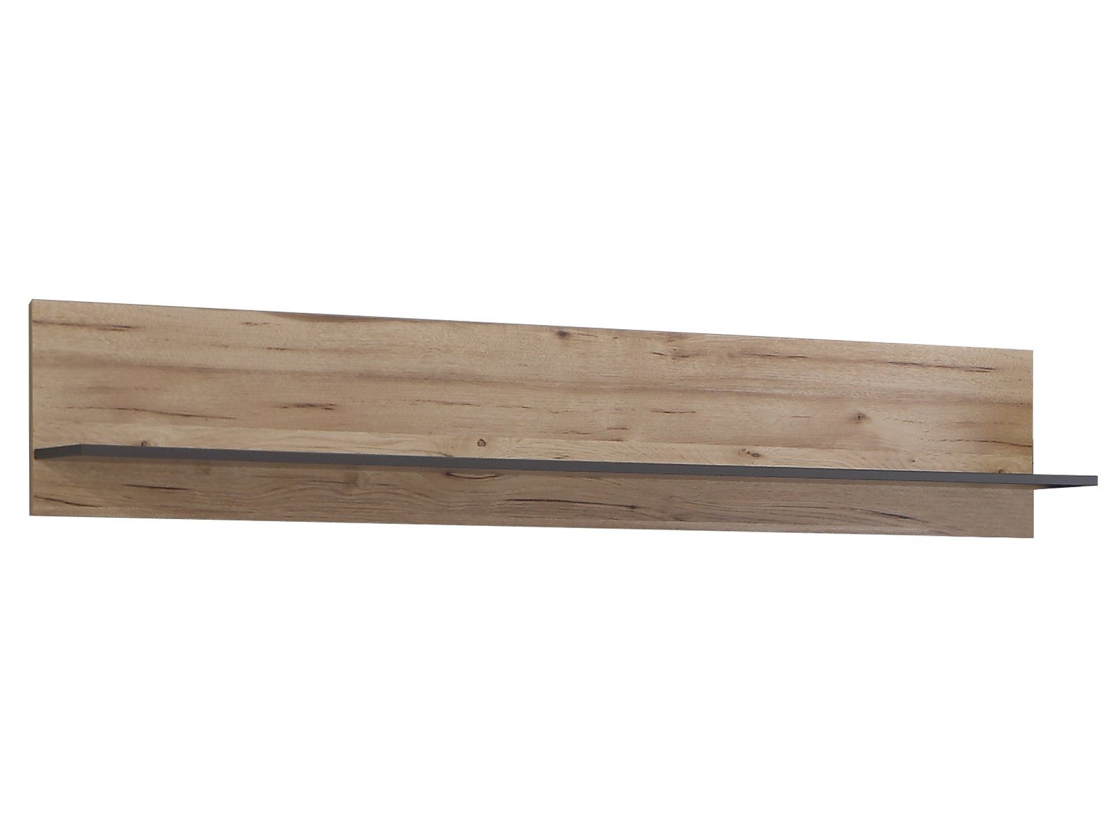 Wandboard Höhe cm, in 1 cm mit Planked aus in Modernes Wolfram 21,5 Tiefe Breite Ablageboden Nachbildung Spanplatte 28,5 149,8 cm, Eiche Grau. Wandboard Uni möbelando Chatham,