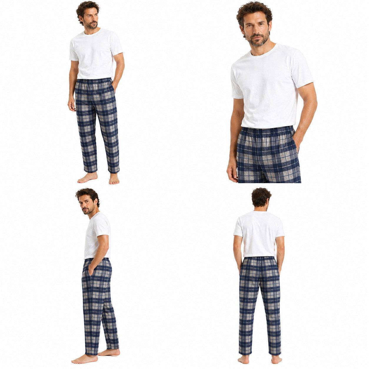 Rungassi Pyjamahose GIANVAGLIA Basic Herren Pyjamahose Schlafanzughose 752 Blau L