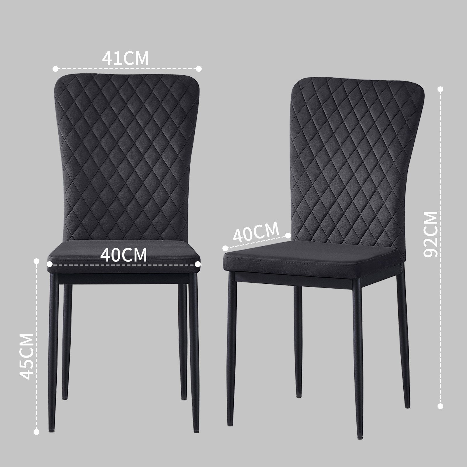 JYMTOM Esszimmerstuhl Samt/Kunstleder, hoher Lehne, Metallgestell, 4/6er-Se günstig online kaufen