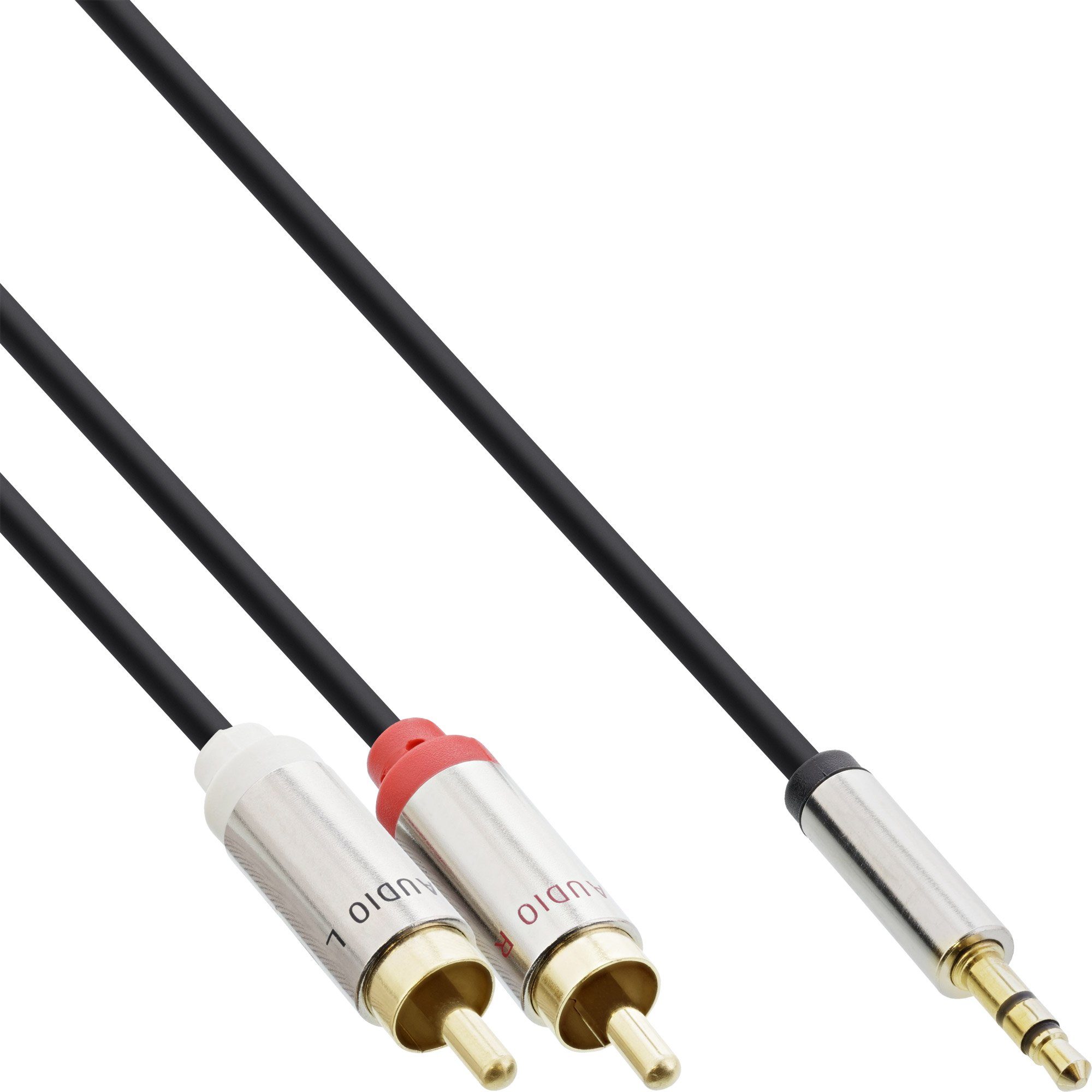 INTOS ELECTRONIC AG InLine® Slim Audio Kabel Klinke 3,5mm ST an 2x Cinch ST, 10m Audio- & Video-Kabel