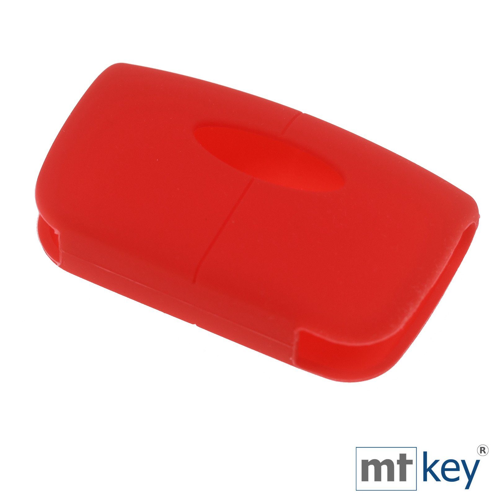 Autoschlüssel C-Max Mondeo SMARTKEY Ford Schlüsseltasche 3 Silikon Focus mt-key Schutzhülle Softcase für Rot, Kuga KEYLESS Tasten