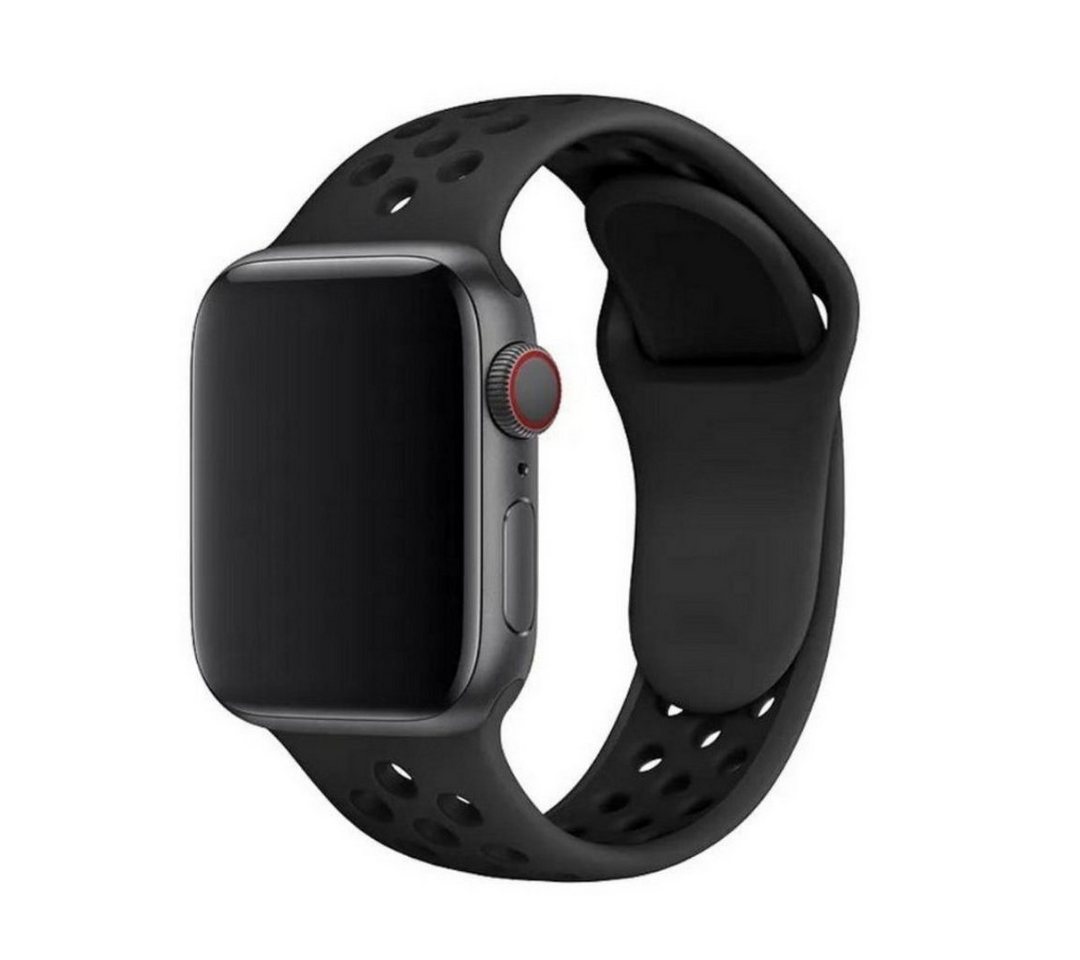 SmartUP Smartwatch-Armband für Apple Watch 11 10 9 8 7 6 5 4 3 SE Ultra Silikon Sport Ersatzband, kompatibel mit allen Apple Watch Modellen, atmungsaktives Silikon