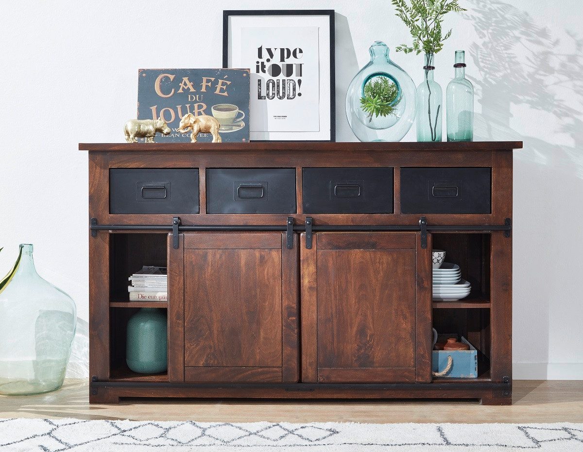 Main Möbel Sideboard Sideboard 150x90cm 'Bayamo' Mango & Eisen