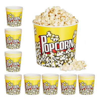 relaxdays Snackschale 48 x Popcorn Eimer wiederverwendbar, Kunststoff
