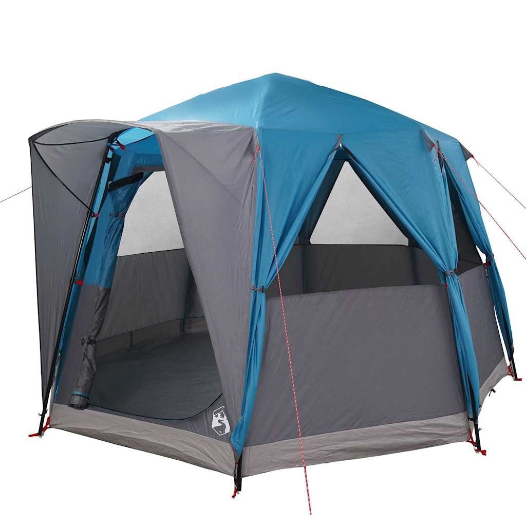 Tunnelzelt Cabin Zelt 3-Personen mit Dach Blau und Grau 320 x 320 x 203 cm