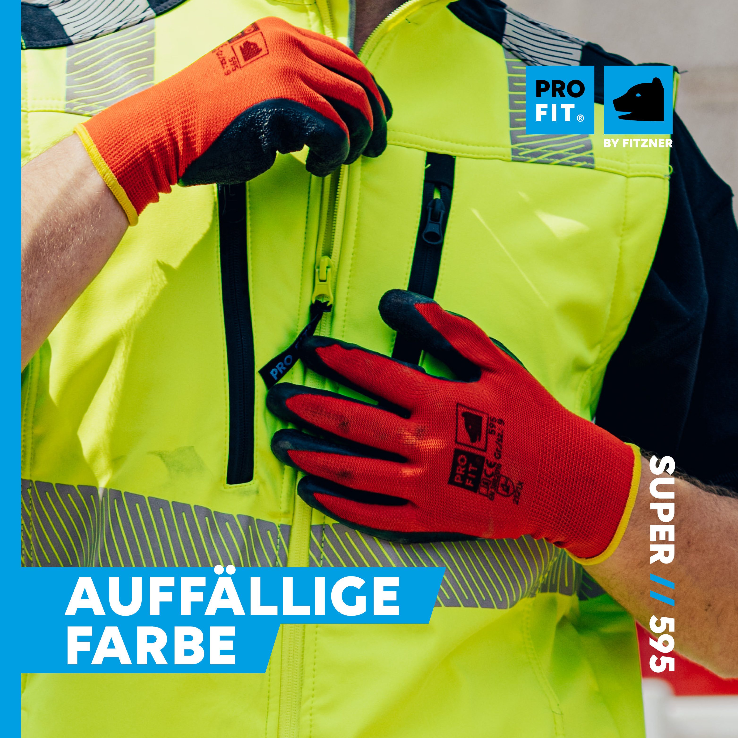 PRO FIT Mechaniker-Handschuhe Latex-Feinstrickhandschuh, Arbeitshandschuhe, Unisex (12, Paar) Wasserdichte Handinnenfläche