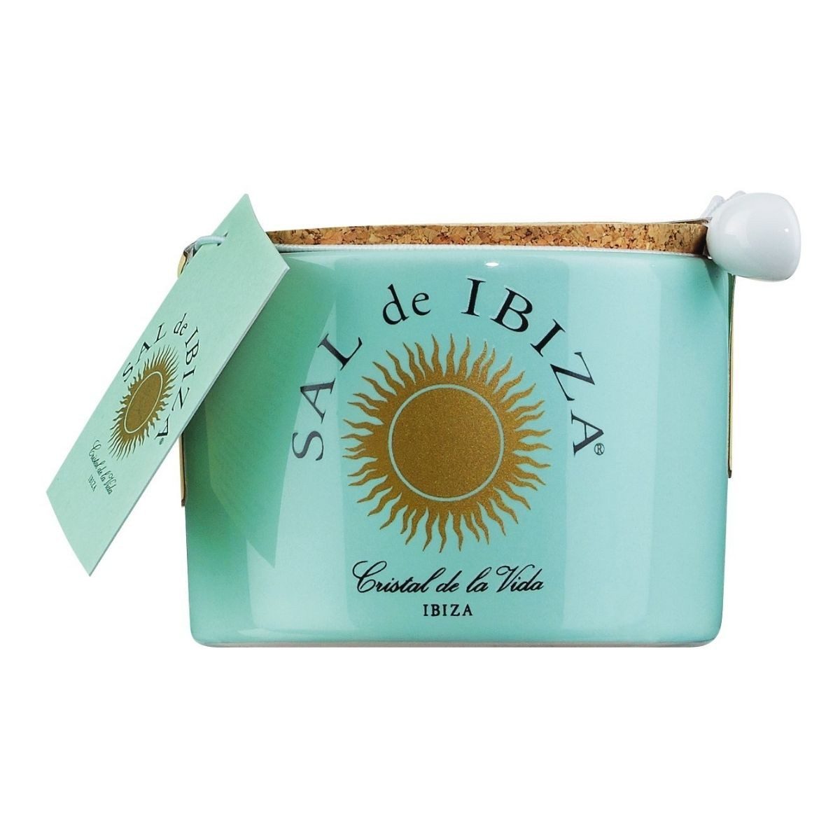 Sal de Ibiza Gewürz Grobes Meersalz 'Fleur de Sel', 150 g, im Steintopf, handgeerntet