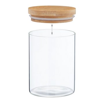 relaxdays Vorratsglas 3er Set Vorratsgläser mit Deckel 650 ml, Glas