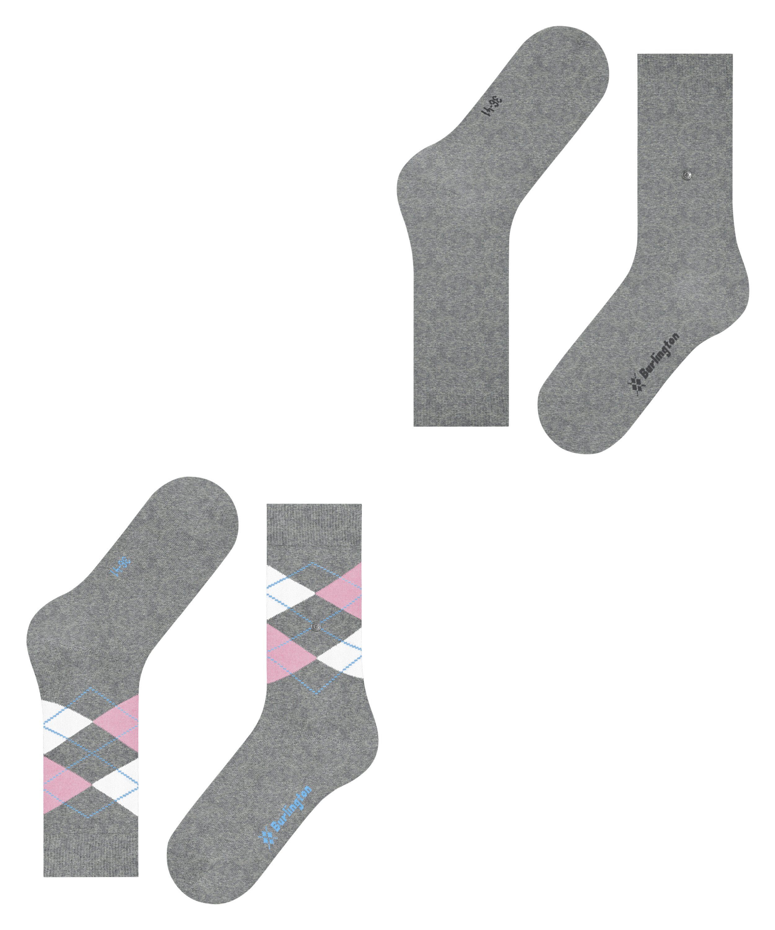 Burlington Socken Everyday Mix light (2-Paar) (3401) grey 2-Pack