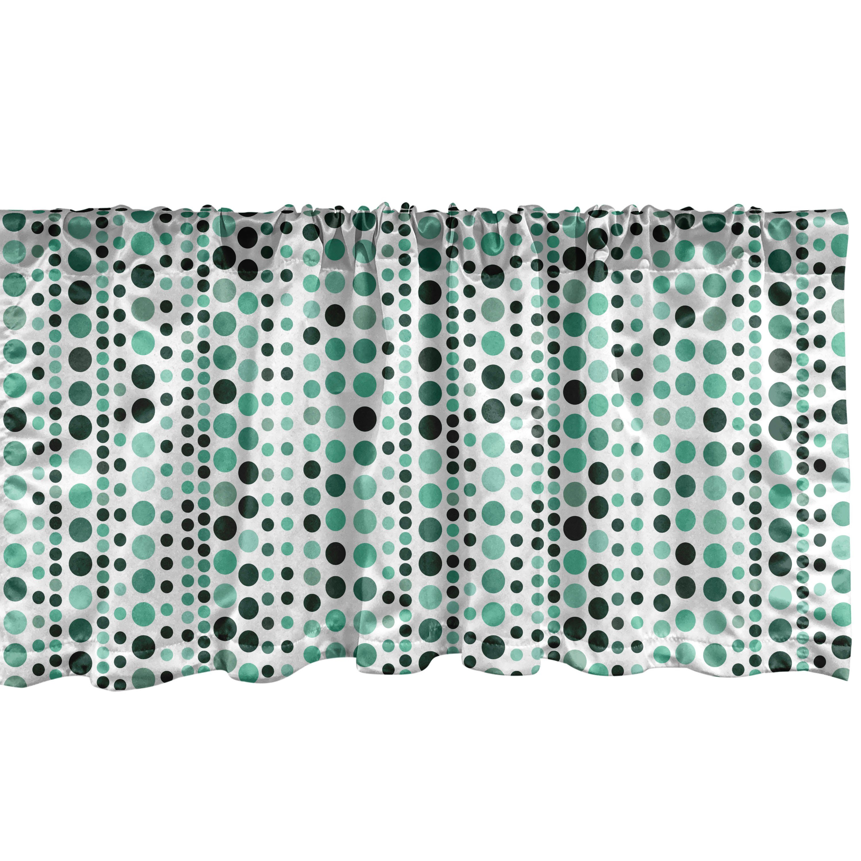 Scheibengardine Vorhang Kreis-Punkte Microfaser, Geometrische Schlafzimmer Volant Abakuhaus, für mit Stangentasche, Modern Küche Dekor
