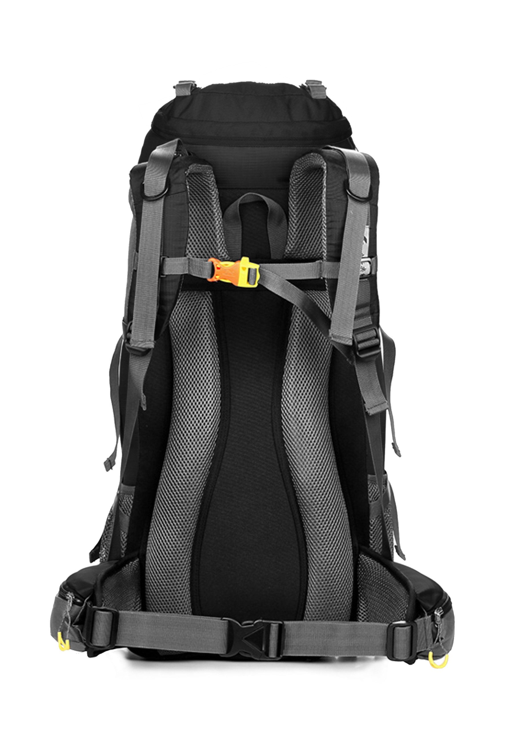 RAIKOU Wanderrucksack 50L Trekkingrucksack Wasserdicht, Reisetasche Ultralight (Regenhülle, Hüftgurt mit praktischen Taschen), Atmungsaktives Tragesystem
