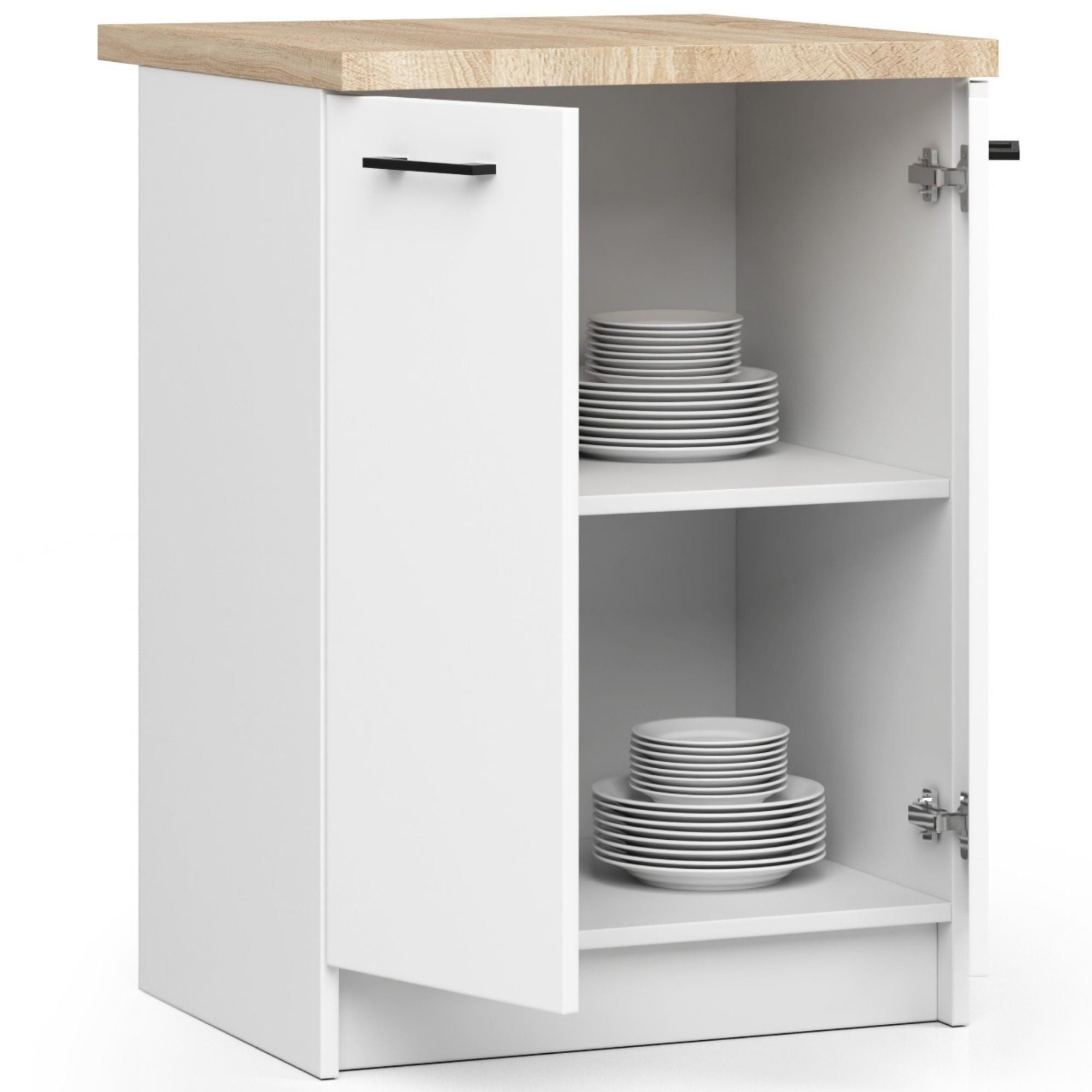 Raumhirsch Furniture Unterschrank Moderner Küchenunterschrank - 2 Innenregale - Küchenmodul (viele Farbvarianten - Maße: 60 x 85 x 46 cm) Hochwertig & stabil