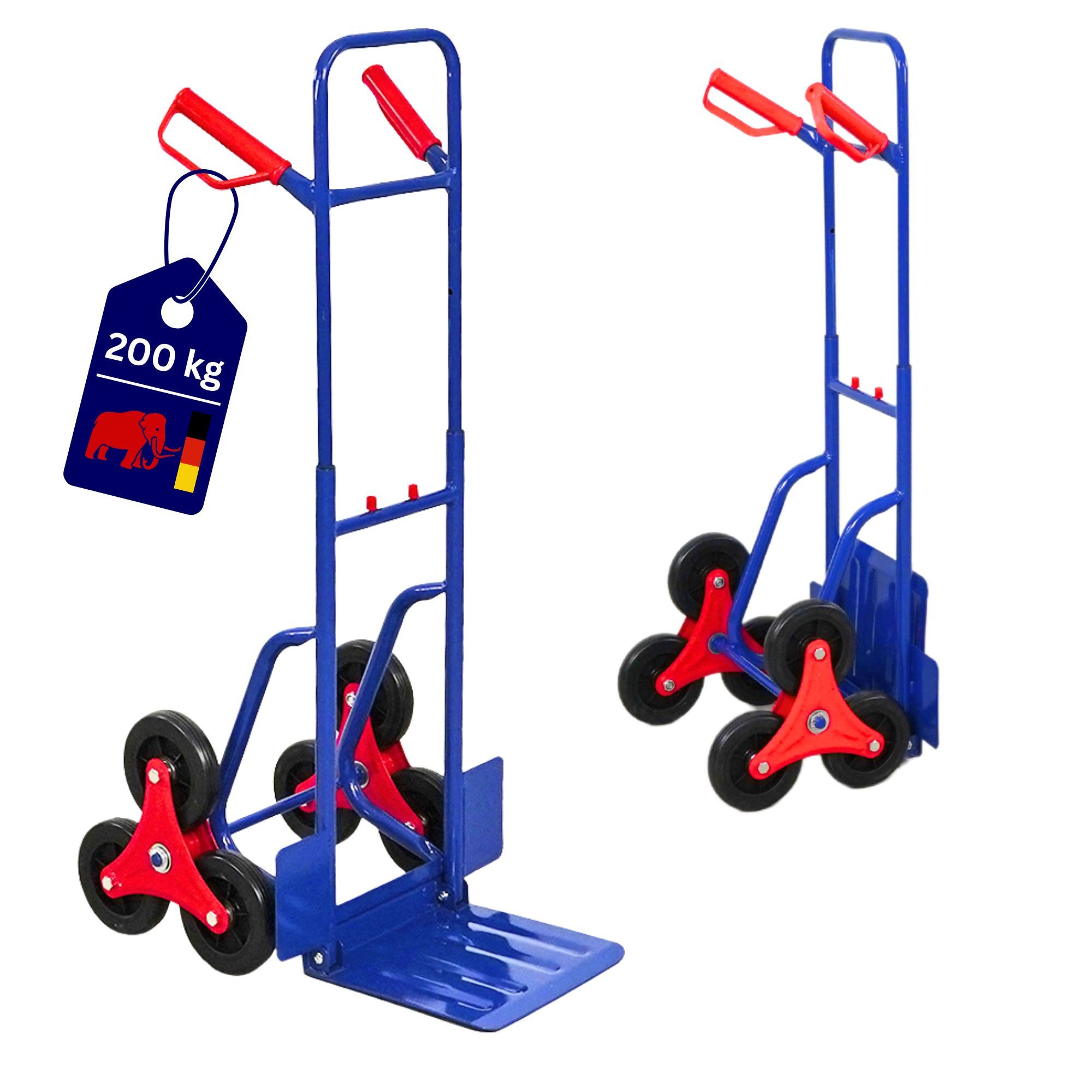 PROREGAL® Sackkarre ODIN Traglast 200kg HxBxT 119x55x44cm Lufträder Blau