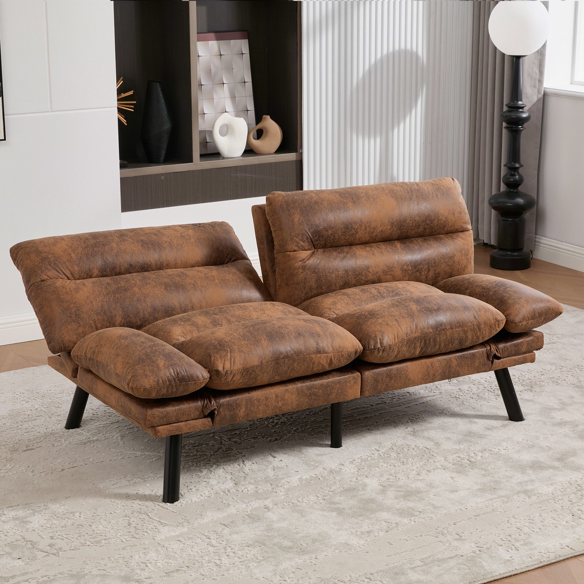 KLAM HOME Sofa Moderner Chenille-Zweisitzer mit ergonomischem Design, Verst günstig online kaufen