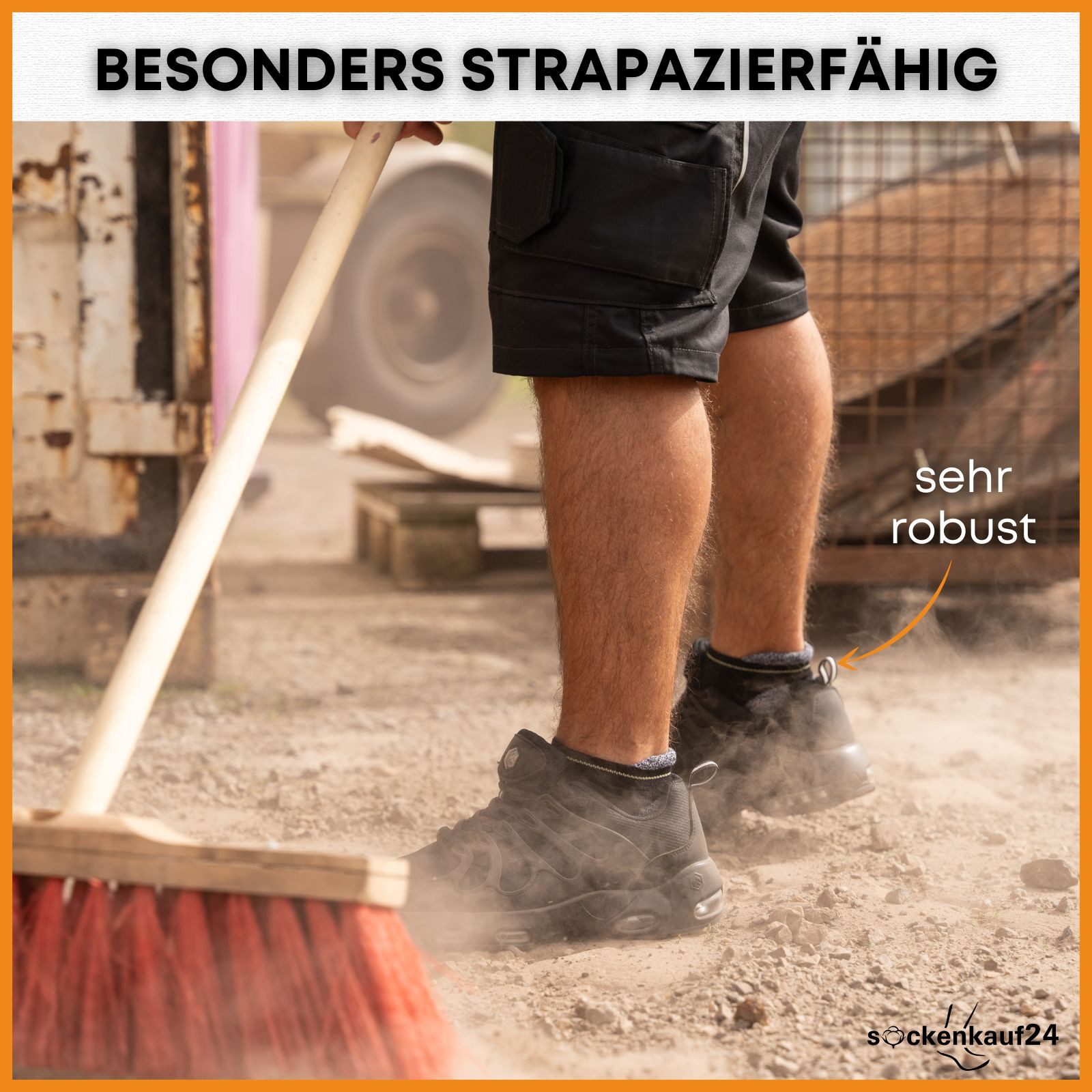 sockenkauf24 Arbeitssocken Herren kurze Socken Sneaker Arbeitssocken atmungsaktiv mit Lasche (6er-Pack) Vollfrottee verstärkte Belastungszonen – Bild 4 von 5