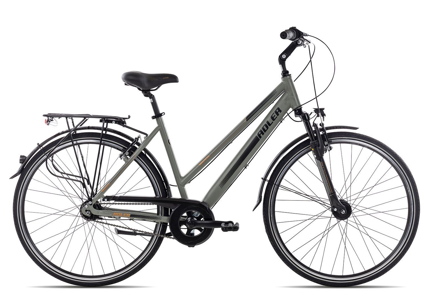 Adler Cityrad Verona Nexus Trapez, 7 Gang Shimano Nexus 7 Rücktritt Schaltwerk, Nabenschaltung Rücktritt, Citybike schwarz/grau