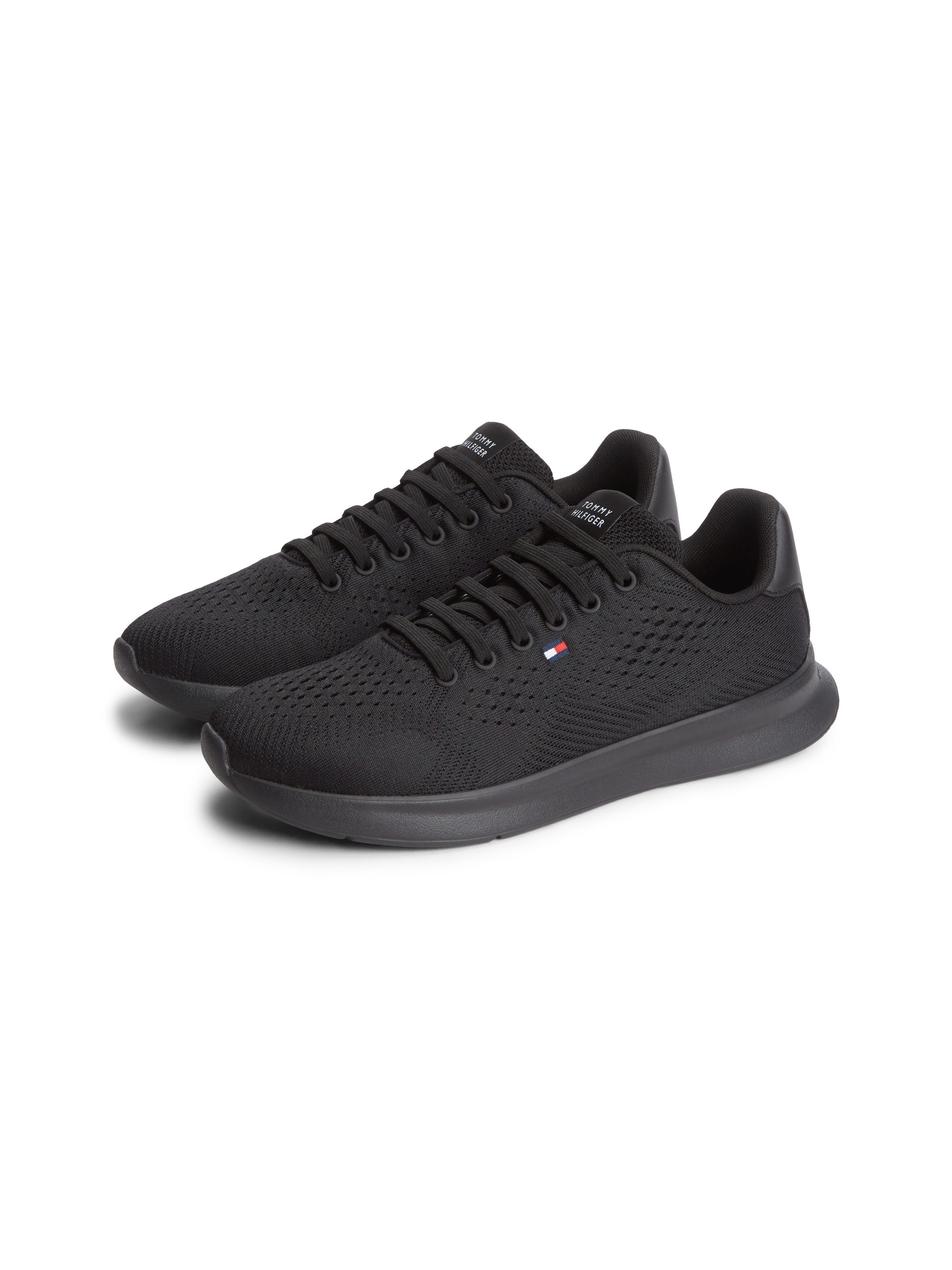 Tommy Hilfiger LIGHTWEIGHT RUNNER KNIT Sneaker Freizeitschuh, Halbschuh, Schnürschuh mit seitlicher Logo-Flagg