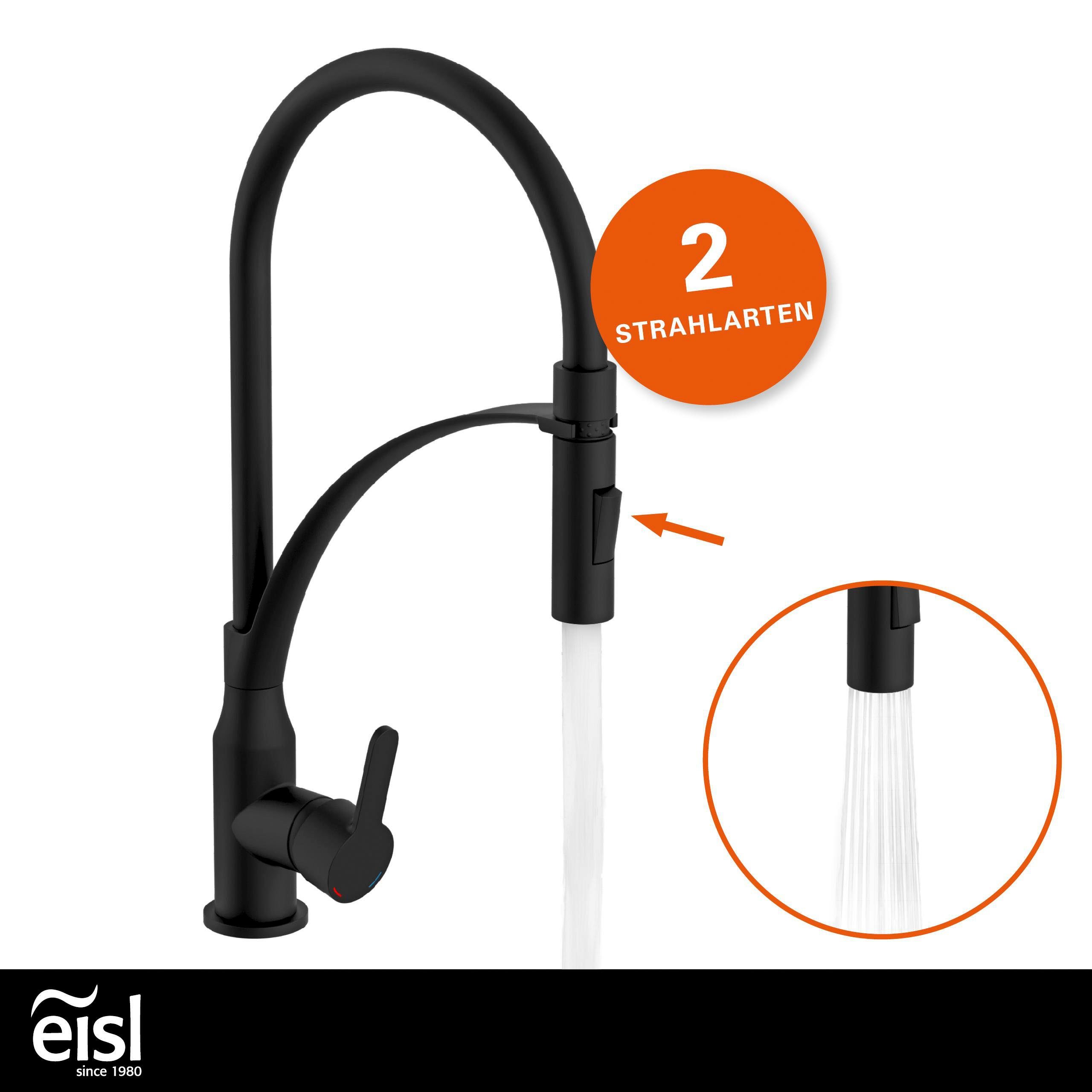 Eisl Spültischarmatur CARNEO energiesparender Cold-Start, wassersparender Eco-Click, Verbrühschutz
