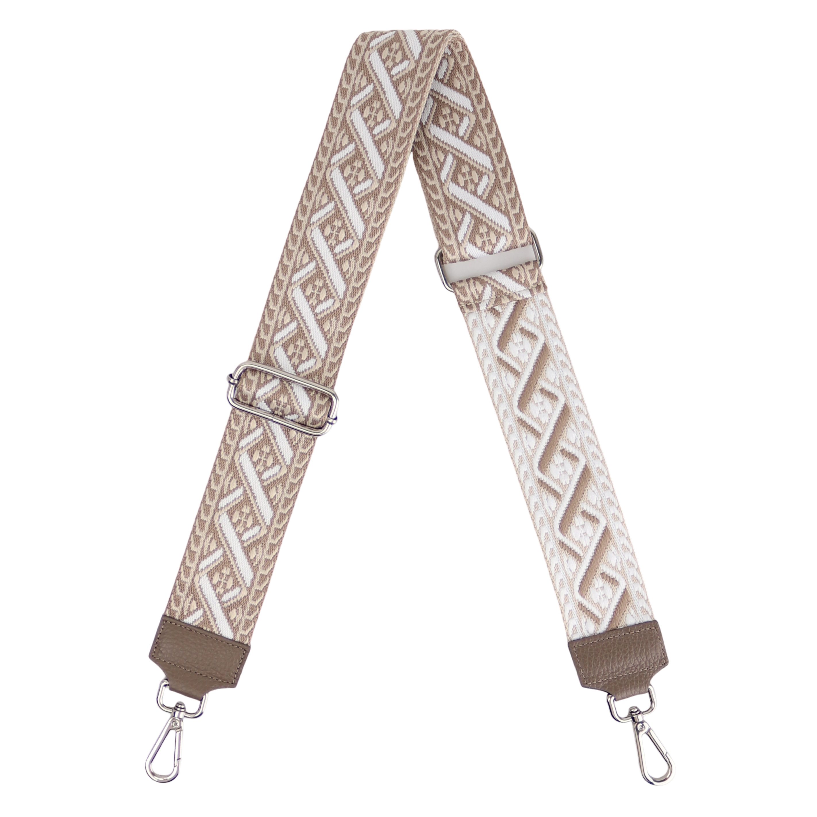 MIRROSI Schulterriemen Made in Italy aus Echtleder Schultergurt für Tasche zum Wechseln (Farben in: Braun, Cognac,Taupe, Helltaupe, 1x Taschengurt) 5cm Breit Bohemian Style