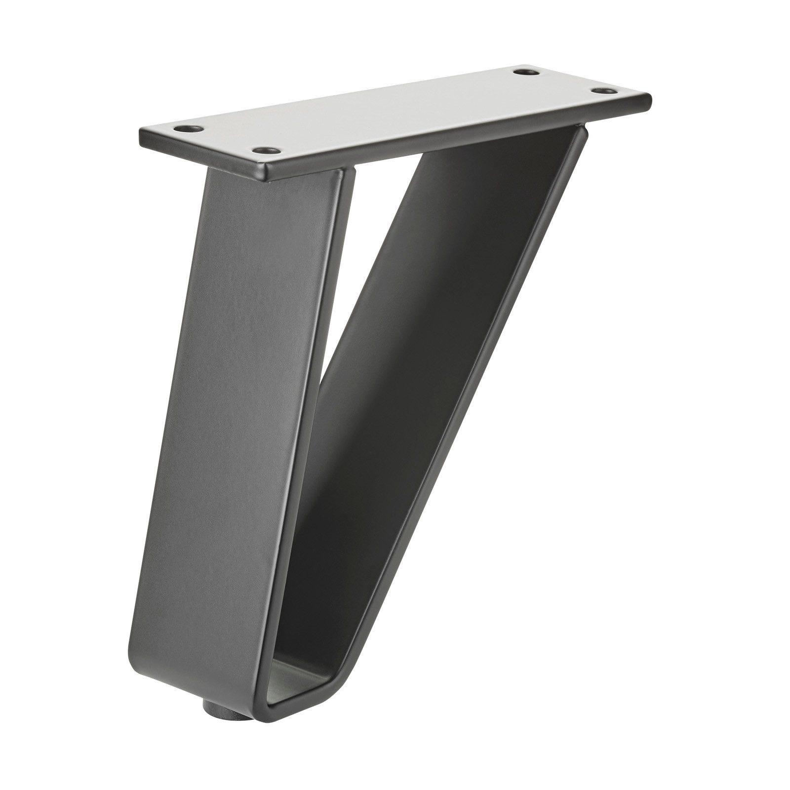 SO-TECH® Möbelfuß TANGO schwarz matt, belastbar bis 150 kg pro Fuß Sockelfuß, (1-St), Vitrinenfuß, Schrankfuß, Höhe 12,85 cm