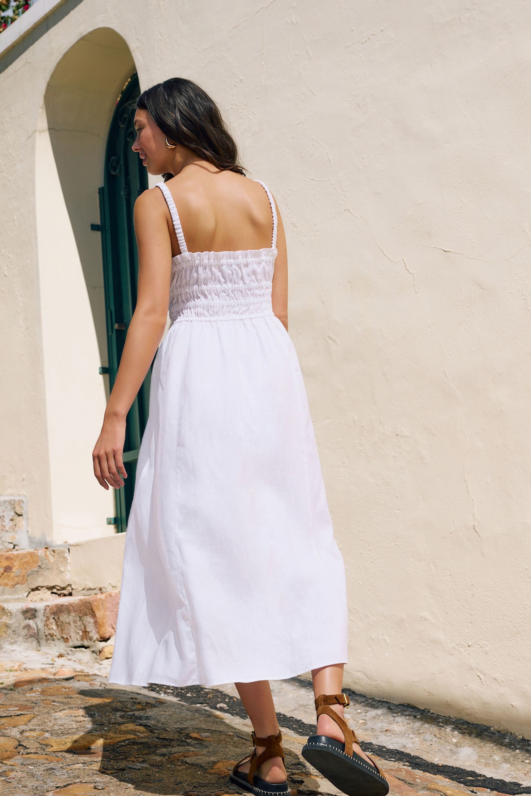 Next Midikleid Midikleid aus 100 % Leinen (1-tlg) günstig online kaufen