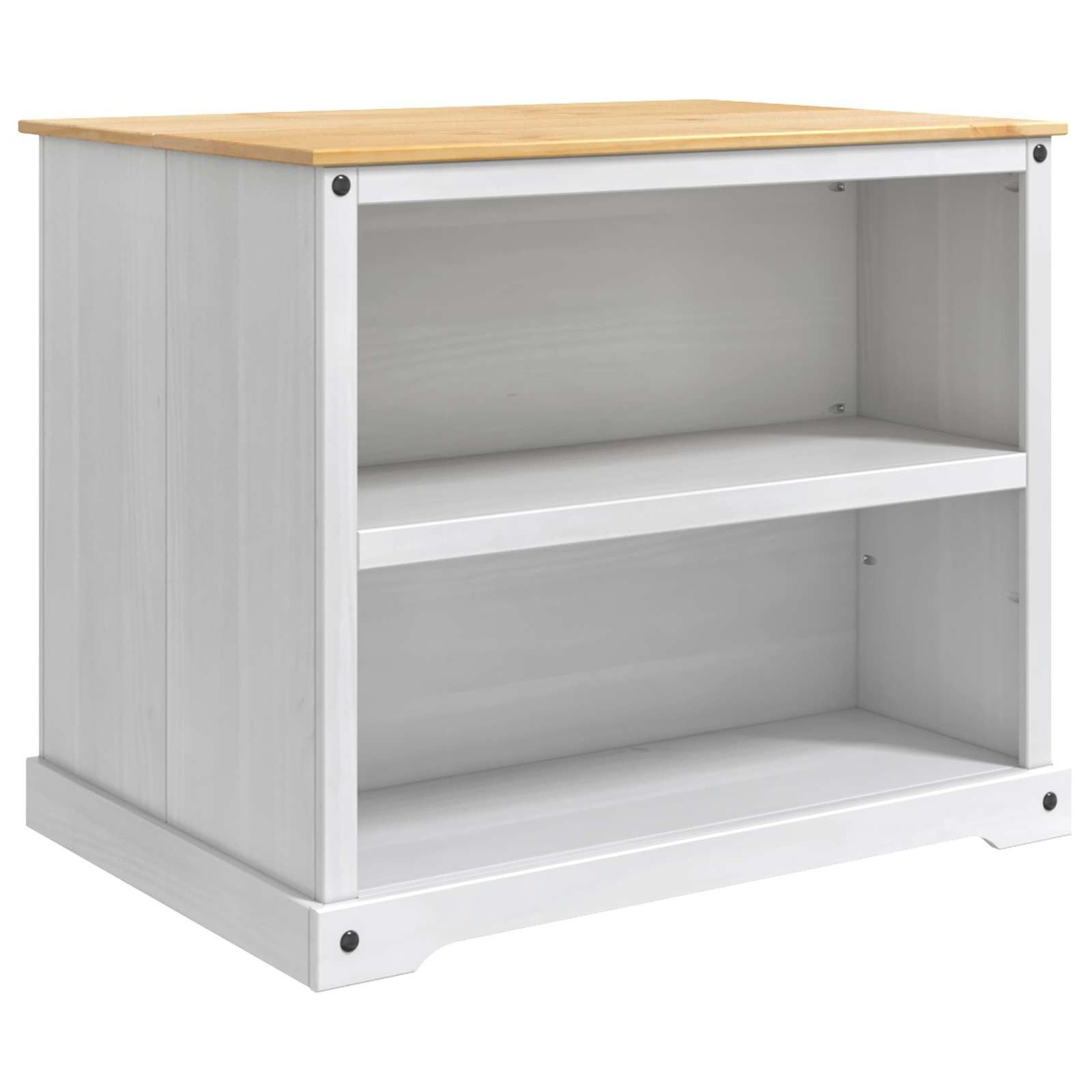 vidaXL Kücheninsel Kücheninsel Set 2 Stk. Weiß und Honigwachs 112 x 77 x 91,5 cm