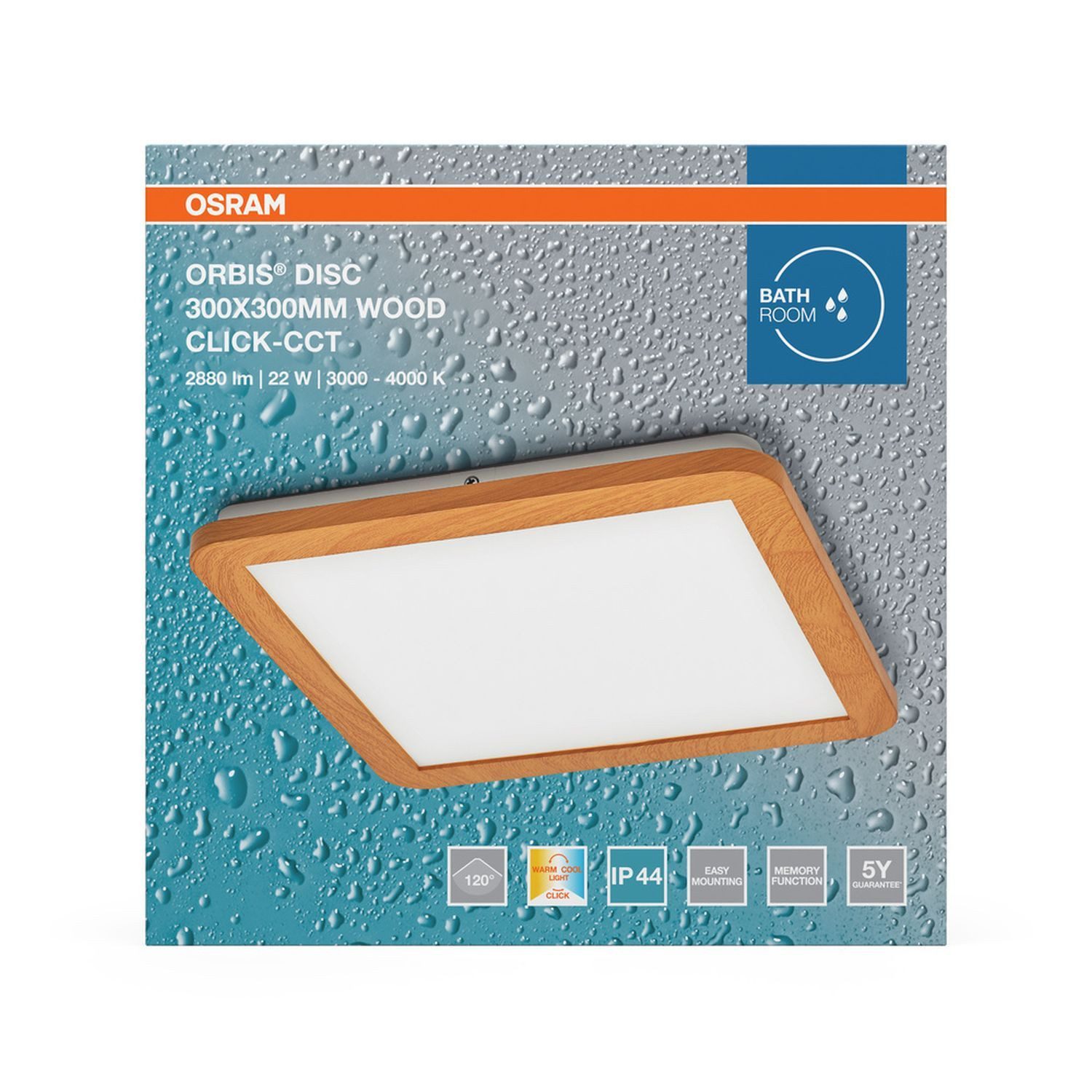 Licht-Erlebnisse Deckenleuchte DORESIN, LED fest integriert, LED B: 30 cm eckig 3000-4000 K 1800 lm Modern