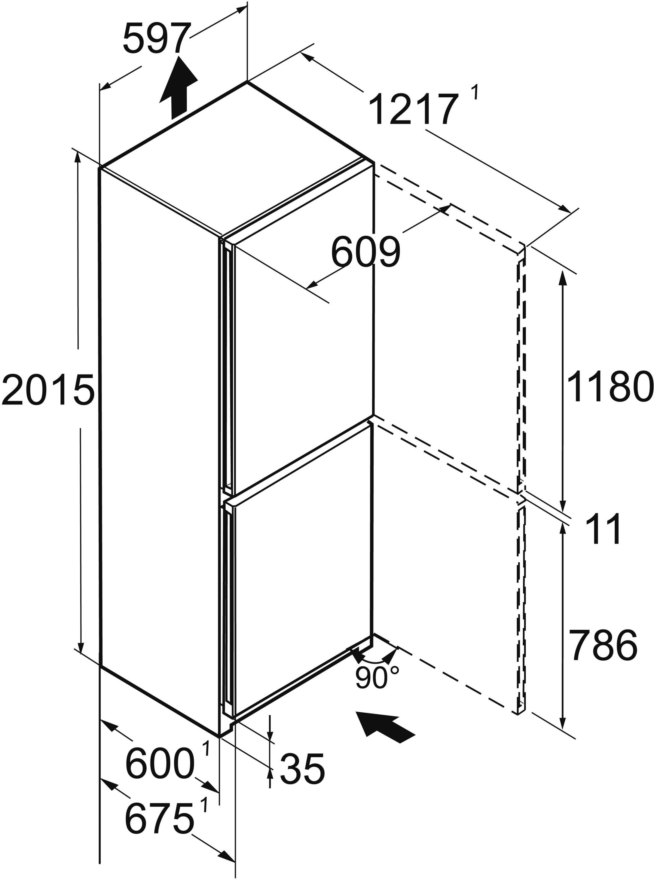 Liebherr hoch, cm 10 59,7 201,5 Kühl-/Gefrierkombination breit, inkl. cm CBNbda 5723_994859951, Jahre schwarz Herstellergarantie