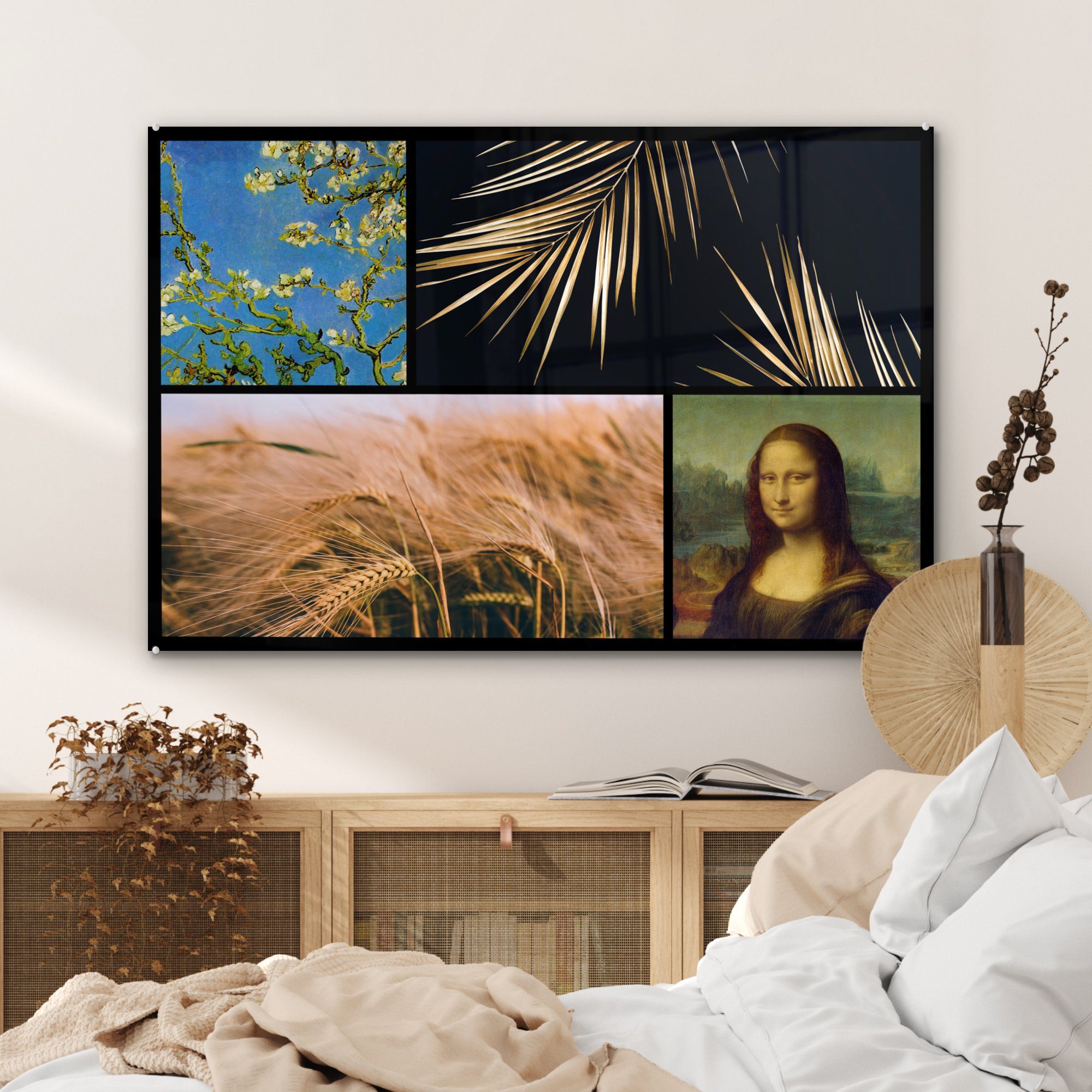 MuchoWow Acrylglasbild St), Wohnzimmer (1 - - Collage Maserung, Alte Meister Schlafzimmer Acrylglasbilder &