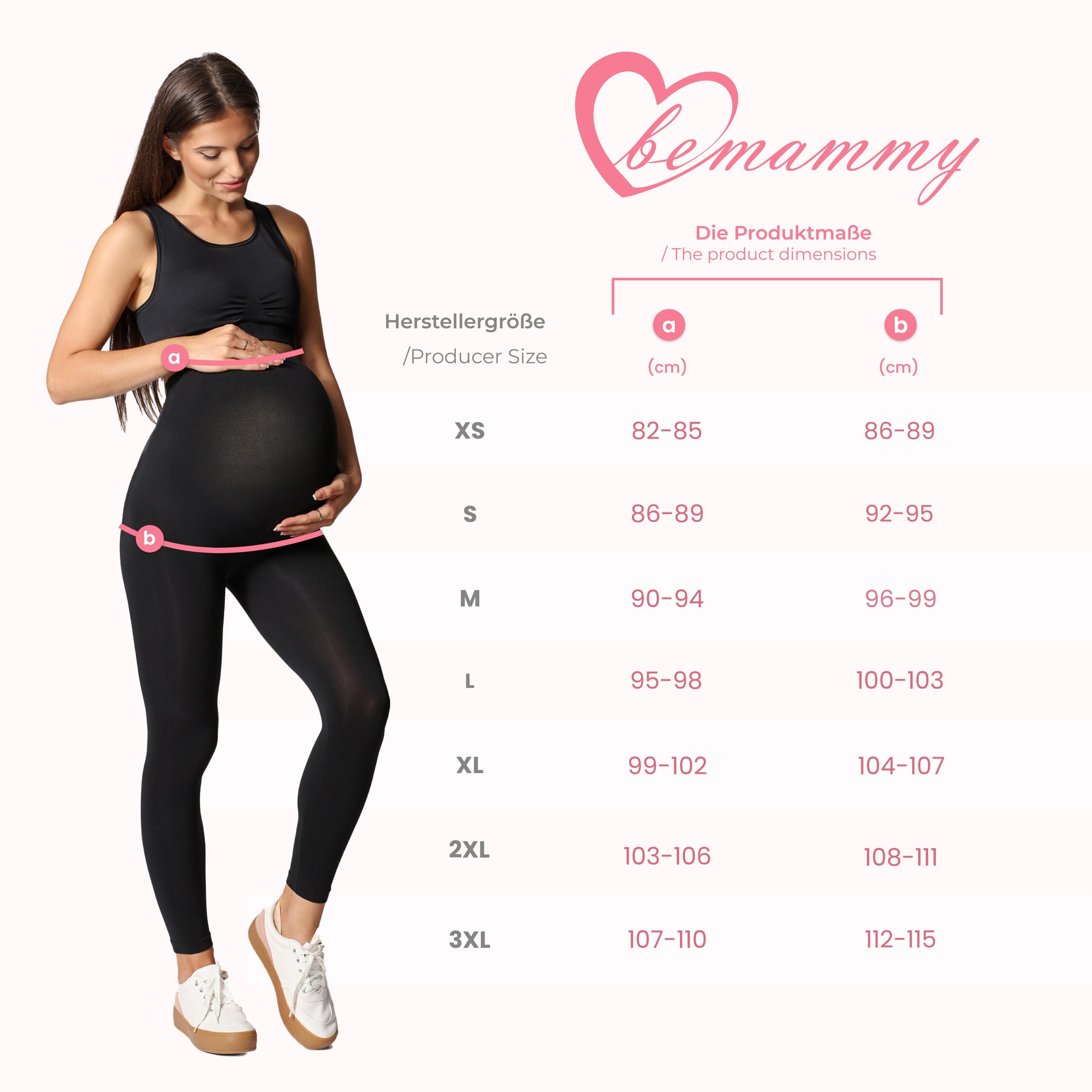 Be Mammy Umstandsleggings Lang Damen Umstandshose BE20-230 (2-tlg) aus Baumwolle – Bild 4 von 4