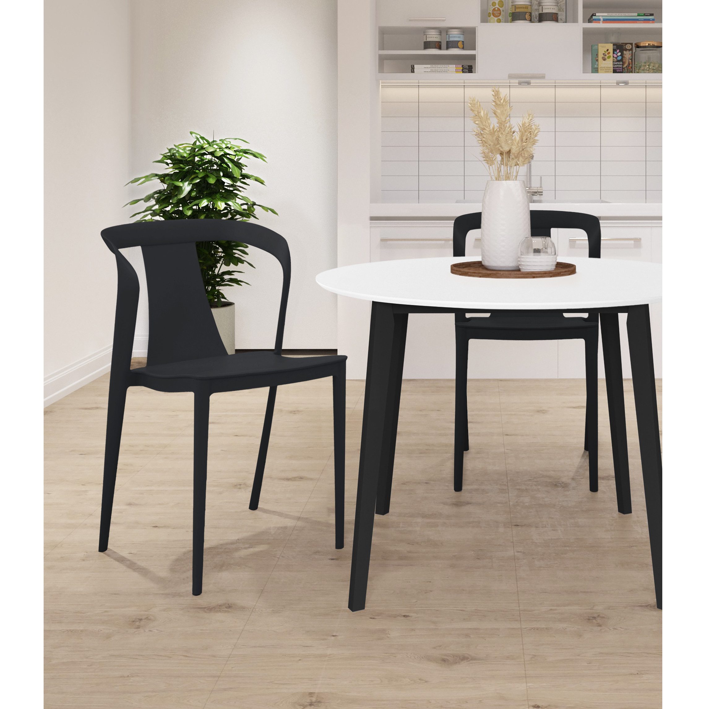 loft24 Esszimmerstuhl Alvilda (Set, 2 St), stapelbare Stühle aus Kunststoff