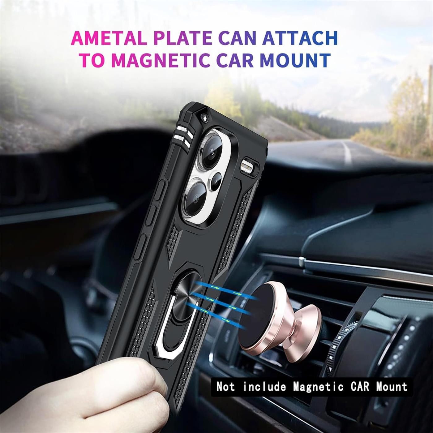 CoolGadget Handyhülle Armor Shield Case für Xiaomi Redmi Note 13 Pro+ 5G 6,67 Zoll, Outdoor Cover Magnet Ringhalter Handy Hülle für Redmi Note 13 Pro+ 5G – Bild 4 von 5